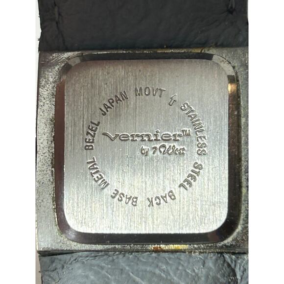 Vernier Women’s Quartz Watch Brown Tooled Leather Cuff Band - Picture 6 of 7